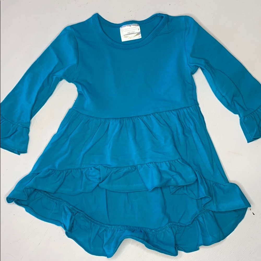Kids Honeydew Teal Belle Ruffle Tunic Top